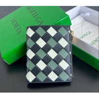 Inexpensive Bottega Veneta Intrecciato Leather Small Bi-Fold Wallet 742330 Green/Multicolor 2024