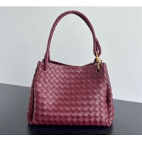 Low Cost Bottega Veneta Large Parachute Shoulder Bag in Intrecciato Leather 796571 Burgundy 2024