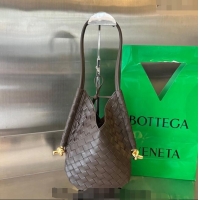 Inexpensive Bottega Veneta Small Solstice Shoulder Bag in Intrecciato Leather 740898 Fondant Brown 2024