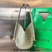 Classic Specials Bottega Veneta Small Solstice Shoulder Bag in Intrecciato Leather 740898 Travertine Green 2024