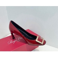 Purchase Roger Vivier Trompette Metal Buckle Pumps 7cm in Patent Leather Red 611150