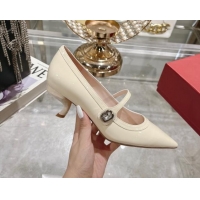 Classic Specials Roger Vivier Mary Jane Virgule Pumps 4.5cm in patent leather White 704049