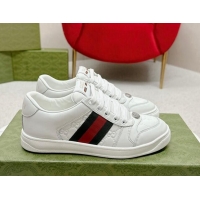 Sophisticated Gucci Screener Sneakers in GG Leather White 702119