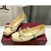 Good Quality Gucci Satin Ballet Flat with Horsebit Yellow 702127