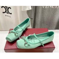 Hot Style Gucci Satin Ballet Flat with Horsebit Green 702129