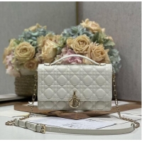 New Style Dior My Dior Top Handle Bag in Latte Cannage Lambskin 0997 White 2024