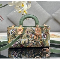 Super Quality Dior Medium Lady D-Joy Bag in D-Lace Macramé-Effect Motif Embroidery M0540 Green 2024