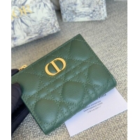 Grade Design Dior Caro Dahlia Wallet in Supple Cannage Calfskin S5173 Green 2024