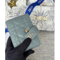 Trendy Design Dior Dior Caro Dandelion Card Holder Wallet in Supple Cannage Calfskin S5157 Light Blue 2024