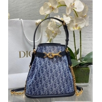 Unique Grade Dior Medium C'est Dior Bag in Blue Denim Oblique Jacquard D5092 2024