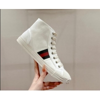 Durable Gucci Lido Canvas High Top Sneakers White 7230106