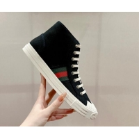 Best Grade Gucci Lido Canvas High Top Sneakers Black 7230107