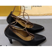 Cheap Price Fendi Filo Pumps 8.5cm in Calfskin Leather Black 326040