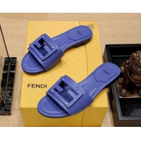 Good Product Fendi Baguette Flat Slide Sandals in Lambskin Purple 326075