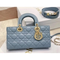 Best Price Dior Lady D-Joy Micro Bag in Cannage Lambskin With Heart Motif Antique CD8058 Cloud Blue