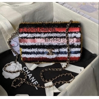 Buy Inexpensive Chanel Sequins Mini Flap Bag AS3269 Black/Pink/Red 2024