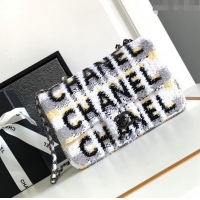 Grade Design Chanel Sequins Logo Mini Flap Bag AS1810 White/Black 2024