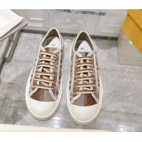 Big Discount Fendi Domino Low-top Sneakers in FF Canvas Brown/Grey 604166