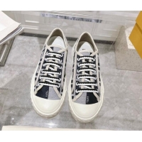 Grade Quality Fendi Domino Low-top Sneakers in FF Canvas Grey/Dark Blue 604167