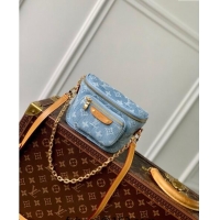 Unique Grade Louis Vuitton Mini Bumbag in Blue Monogram Denim 100% GOTS-certified Cotton M83353 2024