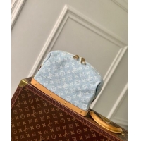 Grade Design Louis Vuitton Pochette Cosmetique GM Clutch in Washed Blue Monogram Denim 100% GOTS-certified Cotton M24317