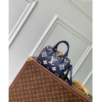 Big Discount Louis Vuitton Speedy Bandouliere 20 Bag in Bicolor Empreinte Monogram Leather M47048 Navy Blue/White 2024