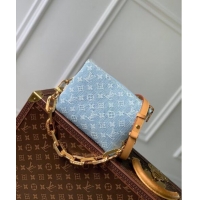 Promotional Louis Vuitton Coussin BB Bag in Washed Blue Monogram Denim 100% GOTS-certified Cotton M11401 2024