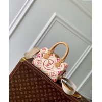 Top Quality Louis Vuitton Speedy Bandouliere 20 Bag in Monogram Tiles Canvas M11209 Coral Pink 2024