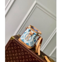 Promotional Louis Vuitton Nano Noe Bucket bag in Monogram Tiles Canvas M83620 Lagoon Blue 2024