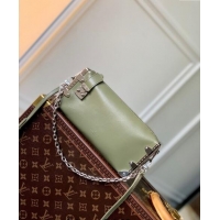 Top Grade Louis Vuitton Slim Trunk Hobo bag in Calf Leather M25445 Green 2024