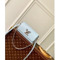 Inexpensive Louis Vuitton Twist West Pochette Mini Bag in Epi Leather M83478 Ice Blue 2024