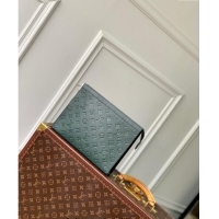 Promotional Louis Vuitton Pochette Voyage MM Pouch in Monogram Leather M61692 Green 2024