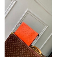 Grade Cheap Louis Vuitton Pochette Voyage MM Pouch in Monogram Leather M61692 Orange 2024