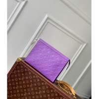 Super Quality Louis Vuitton Pochette Voyage MM Pouch in Monogram Leather M61692 Purple 2024