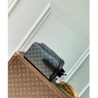 Super Quality Louis Vuitton Locker Dopp Kit Bag in Black Damier Graphite Canvas N83113 2024