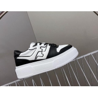 Pretty Style Fendi Match Platform Sneakers 5cm in Calfskin White/Black 230097