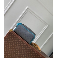 Promotional Louis Vuitton Dopp Kit Clutch in Monogram Eclipse Reverse Canvas M11482 Turquoise Blue/Grey 2024