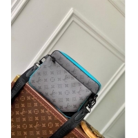 Promotional Louis Vuitton Trio Messenger bag in Monogram Eclipse Reverse Canvas M11648 Turquoise Blue/Grey 2024