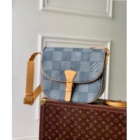 Buy Inexpensive Louis Vuitton Men's Montsouris Messenger MM bag in Damier Denim 3D Canvas N40743 Blue 2024