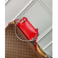 Super Quality Louis Vuitton Slim Trunk Hobo bag in Calf Leather M25445 Red 2024