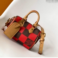 Luxury Discount Louis Vuitton Speedy 18 Bandouliere Damier Pop in Damier Pop Coated Canvas N40611 Red 2024