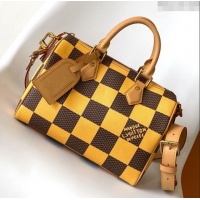 Popular Style Louis Vuitton Speedy 25 Bandouliere Damier Pop in Damier Pop Coated Canvas N40584 Yellow 2024