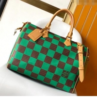 Pretty Style Louis Vuitton Speedy 40 Bandouliere Damier Pop in Damier Pop Coated Canvas N40579 Green 2024