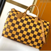 Luxury Discount Louis Vuitton Speedy 40 Bandouliere Damier Pop in Damier Pop Coated Canvas N40578 Yellow 2024