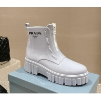 Purchase Prada Patent Rubber Rain Boots with Zip Light Purple 327130