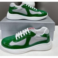 Classic Hot Prada America's Cup Patent Rubber and Bike Fabric Sneakers Green/Grey 327140