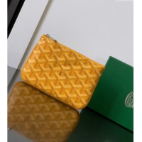 Luxury Discount Goyard Senat Mini Pouch 1061XS Yellow 2024