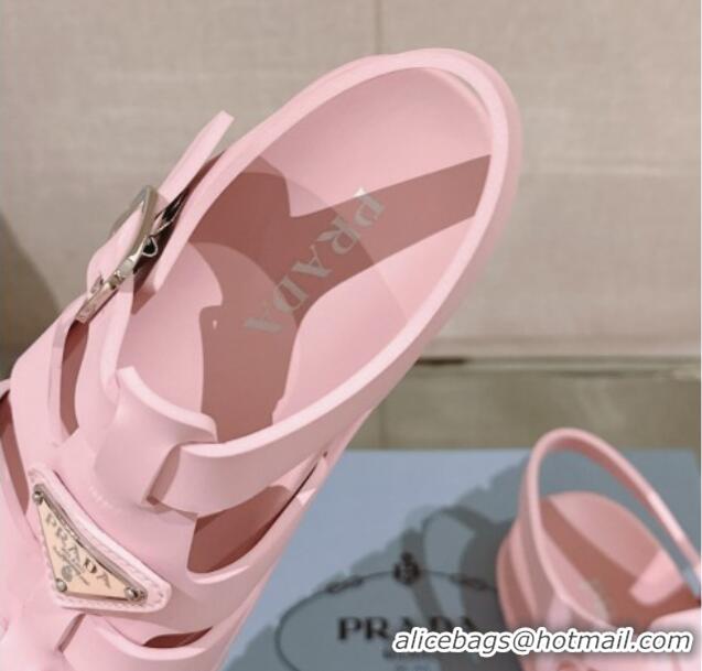 Good Product Prada Rubber Strap Flat Sandals Pink 430052