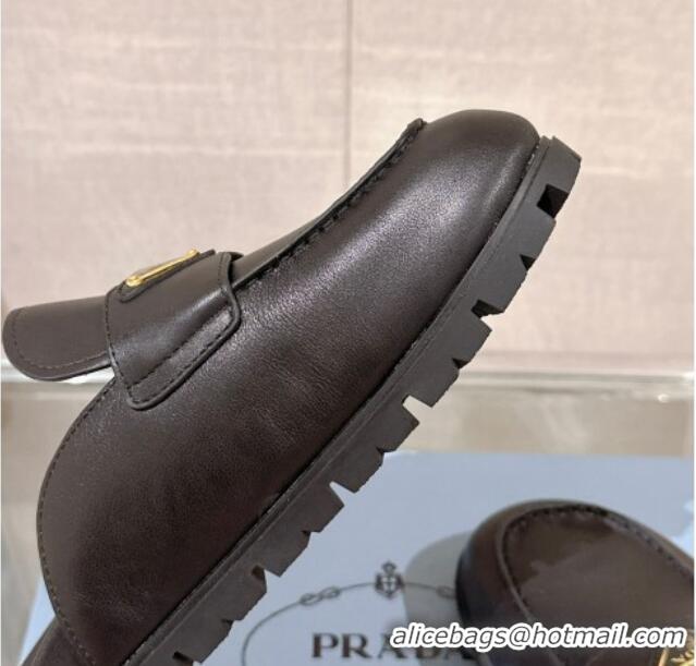 Unique Style Prada Nappa Leather Flat Mules Black 430064