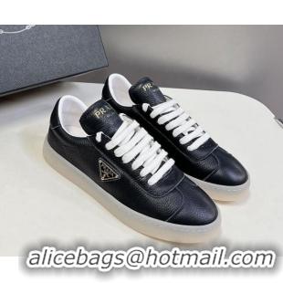 Sumptuous Prada Downtown Nappa Leather Sneakers Black 430072